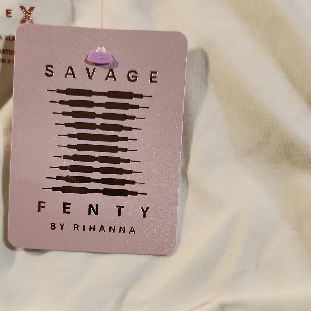 Savage‎ X Fenty White Slim-Strap Scoop Bodysuit with Logo Seamless Teddy Size 2X